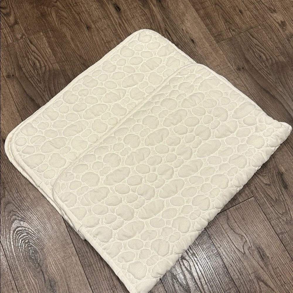 Artistic Linen Standard Pillow Sham Set (2) Ivory Quilted Textured Oval Pattern